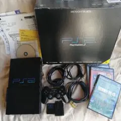 PS2 SCPH-50000 NB+ゲーム5点+メモリカード8M+？