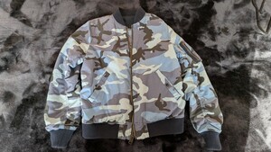 Supreme Reversible Camo Cotton MA-1 15ss Mサイズ シュプリーム ネイビー　迷彩