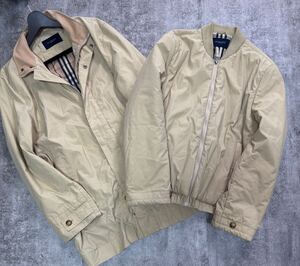 希少3way!!●バーバリー ロンドン/BURBERRY LONDON ライナー付き スタンドカラーコート 中綿ジャケット ブルゾン ノバチェック ベージュ