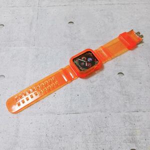 新品 アップルウォッチ 蛍光オレンジ Apple Watch スケルトン バンド