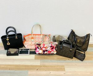 【送料無料】ブランド ノーブランド 大量おまとめ COACH コーチ DIANA VALENTINO CHARLES&KEITH GIGI renoma 等 バッグ 小物 クロコ 型押し