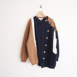 2022 / 未使用 / ENFOLD エンフォルド / TASMANIA PLUS MIX PATTERN CARDIGAN カーディガン 38 / コレクションピース / 2302-0382