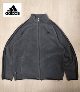 adidas/アディダス/00S/万国旗タグ/ヴィンテージ/フリース地トラックジャケット/立体3本ライン/胸ブランドロゴ刺繍/ロケット型ZIP