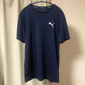 puma tシャツ プーマ DRYCELL 速乾 ドライセル 半袖 ポリエステル トレーニング ランニング ASIA FIT ネイビー 紺 L 未使用 試着のみ美品 