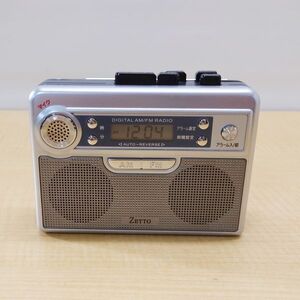 ダブルスピーカー ミニラジカセ 電池式 WM-888D AM/FMラジオ ZETTO