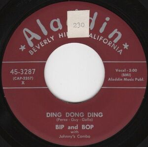 米7 Bip & Bop, Johnnys Combo Ding Dong Ding / Du Wada Du 453287 Aladdin (6) /00080