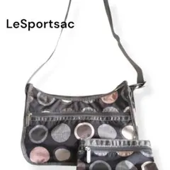 LeSportsac　レスポートサック　ショルダーバッグ　ポーチ付き　ブラック系