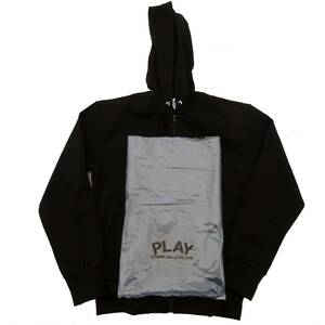 新品未使用　コムデギャルソンプレイ　　COMME des GARCONS PLAY CDG INVADER Hooded Sweateジャージ素材パーカーインベーダS黒