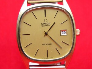 ■♪価格高騰! 資産価値！ 稼働 電池新品 メンズ ビンテージ 高級超レア！ OMEGA オメガ Deville デビル デートクオーツ