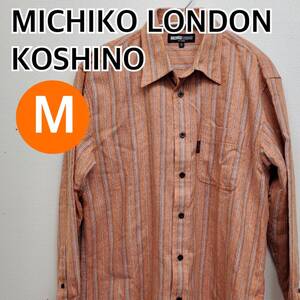 MICHIKO LONDON KOSHINO ミチコロンドンコシノ シャツ ブラウス カジュアル ボタンシャツ オレンジ系 メンズ Mサイズ【CT108】