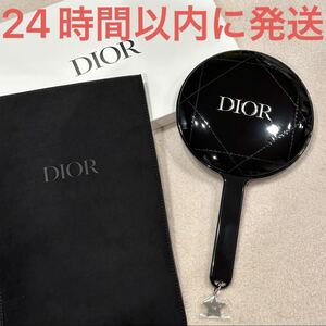 新品☆Christian Dior ディオール オリジナル ハンドミラー カナージュ スター 星 チャーム 手鏡 ブラック 黒