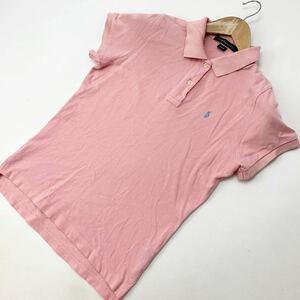 ポロラルフローレン ☆ POLO RALPH LAUREN レディース 半袖 ポロシャツ ピンク スリムフィット L 春夏 ぴったり ナイスカラー♪■FE165