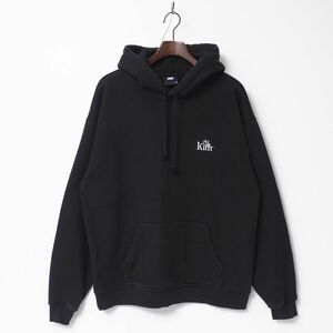 TH5957▽KITH キス ペガサスパーカー Decoded Hoodie メンズXL ロゴ刺繍 バックプリント プルオーバー フーディ ブラック