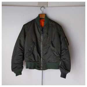 ☆ 良品 レア USA製 VINTAGE アルファ MA-1 フライトジャケット ALPHA INDUSTRIES サイズXS 緑