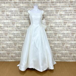 1円 ウエディングドレス Dress Black 白系光沢 ９ ロングトレーン 送料確認お願いします カラードレス 　中古０２８２４