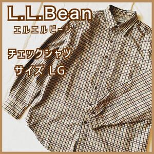 現品限り L.L.Bean エルエルビーン メンズ チェックシャツ サイズLG 長袖 アメカジ 古着used