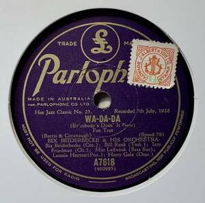 MIFF MOLE & HIS LITTLE MOLERS/ IMAGINATION/BIX BEIDERBECK & HIS ORCHESTRA /WA-DA-DA (PARLO A7618) SP　78RPM JAZZ 《豪》