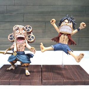 ルフィ&エネル　リペイント塗装済み完成品　■ワンピース/ONE PIECE figure repaint■ワールドコレクタブルフィギュア■ワーコレ■WCF