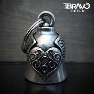 米国製 Bravo Bells ハート 翼 ベル [Heart Wing] Made in USA 魔除け お守り バイク オートバイ 鈴 アクセサリー ガーディアンベル ギフト