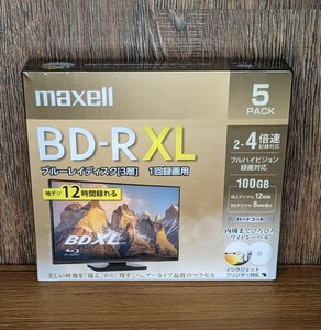 mXL5【新品】maxell BD-RXL100GB×5枚 BDXL対応機専用パッケージそのまま箱に入れて発送！