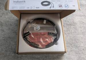 ★☆中古　inakustik HDMIケーブル HDMI 2.1 OPTICAL FIBER CABLE １m インアクースティック HDMIケーブル ☆★