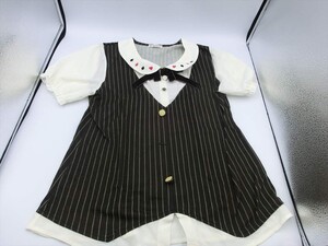 T【1s-92】【60サイズ】▲axes femme アクシーズファム/半袖 シャツ/Mサイズ/レディース/トップス/※ボタンほつれ有