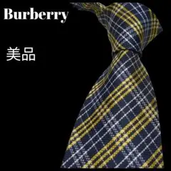 【美品】ネクタイ　バーバリー　Burberry　チェック　シルク　スーツ