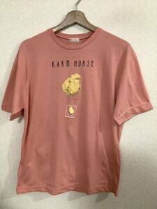 kaul helmut カールヘルム　ワッペン付きプリントTシャツ　アニマル　レトロ　ピンクハウス　古着　メンズ