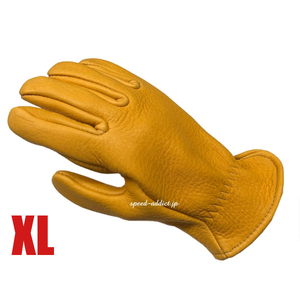 SULLIVAN GLOVE ELK ROPER GOLD XL/サリバングローブ金ゴールド裏地なしヘラ鹿革鹿皮エルクレザー本革定番バイク用手袋春用夏用春夏用秋用