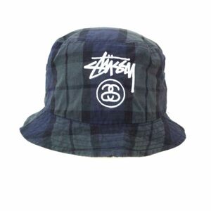 STUSSY ステューシー STOCK LOCK PLAID BUKET HAT バケットハット 帽子 チェック SSリンク ロゴ S/M