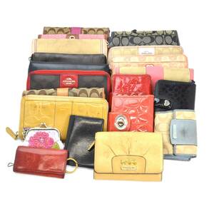 H.SPw 1円スタート COACH コーチ 財布 小物 おまとめ 21点 セット シグネチャー キャンバス PVC レザー 長財布 折財布