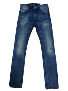 DIESEL WASH0802J THAVAR SLIM-SKINNY W26 L32 ヴィンテージ 加工 スリム デニムパンツ 