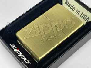 送料無料 ZIPPO[ジッポー]ZIPPO LOGO ジッポーロゴ 真鍮メッキ古美仕上げ 205-Z