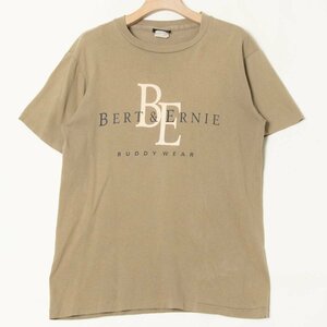 【1円スタート】メール便○ BERT&ERNIE プリント半袖Tシャツ セサミストリート 綿100％ ヴィンテージ 90