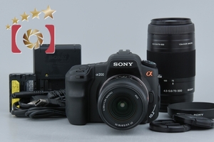 【中古】SONY ソニー α200 DSLR-A200 ダブルズームレンズキット ブラック