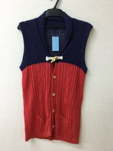 a.v.v HOMME バイカラー ニットベスト 赤と紺 メンズ サイズL