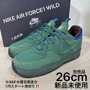 1円スタート売切り 新品未使用 ナイキ NIKE エアフォース 1 ワイルド AIR FORCE 1 WILD 国内正規 26cm 希少モデル 黒タグ