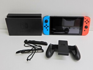 062Z976★【中古/動作品】 Nintendo Switch 本体 ネオンブルー/レッド HAC-001(-01) 旧型 バッテリー強化版