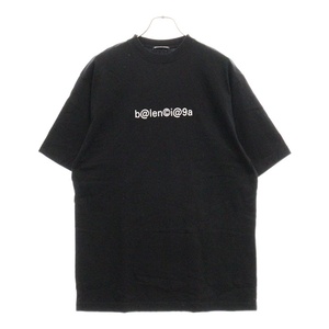 BALENCIAGA バレンシアガ ロゴプリント 半袖Tシャツ カットソー ブラック 620969 TIV50