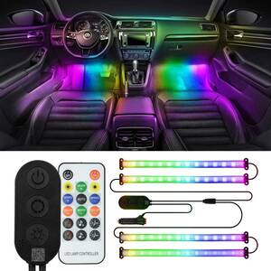 G1205-多彩 MOREFULLS 車 RGB LED テープライト イルミネーション 携帯APPコントロール 高輝度 音に反応