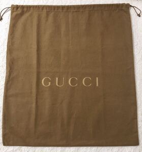 グッチ「GUCCI」バッグ保存袋 旧旧型（4170) 正規品 付属品 内袋 布袋 巾着袋 ブラウン 布製 厚地 54×60cm 大きめ