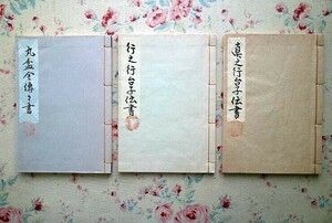 14897/田中仙翁 大日本茶道学会 茶道の本 3冊セット 行之行台子伝書 之行台子伝書 丸盆草行真伝書 和綴じ本 茶の湯 茶道具