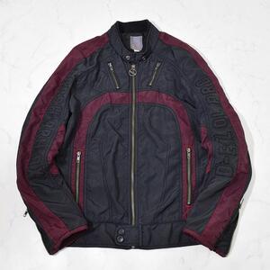 y2k 00s archive DIESEL vintage nylon racing jacket 2000s ディーゼル レーシングジャケット カフェレーサー ライダース 短丈 M 黒 