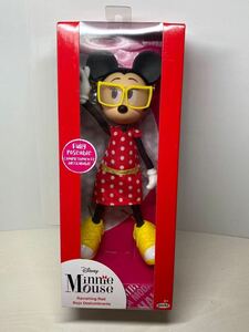 新品　Disney ディズニー ミニーマウス おしゃれドール 眼鏡 めがね ポージング フィギュア 人形 動く関節　ポーズ 水玉 ドット 赤ドレス