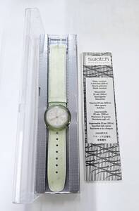 M-7940 【同梱不可】980円～ 現状品　swatch/スウォッチ　グリーン系　クォーツ　メンズ　レディース　腕時計　ケース付き　