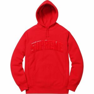 シュプリーム　Supreme Patent Chenille Arc Logo Hooded Sweatshirt RED M　シュプリーム　パーカー