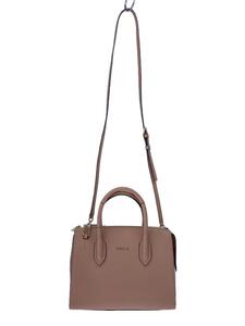 FURLA◆ショルダーバッグ/レザー/BEG/無地/978796/ピン サッチェル