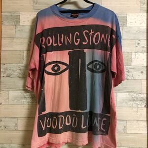 90s USA製 ROLLING STONES ローリングストーンズ VOODOO LOUNGE 1994 プリント タイダイ 半袖Tシャツ BROCKUM WORLDWIDE