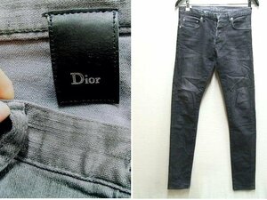 ◇即決[W28]Dior Homme 10SS クリス期 グレー ストレッチ スキニー スリム デニム 0E31J2751476 パンツ■6020