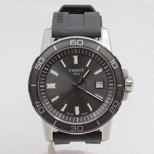 ITVZP4R8KDM8 即決 本物 TISSOT ティソ スーパースポーツ T125610A SS ラバー グレー文字盤 メンズ腕時計 ウォッチ